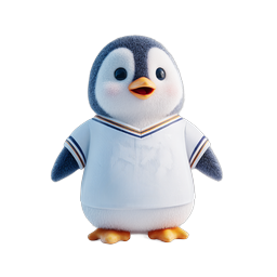 Cute Baby Penguin Character 3D Icon - Adorable Mascot
