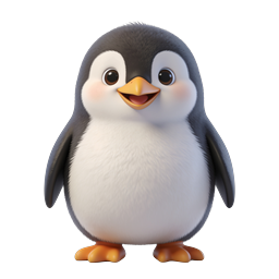 Cute Penguin Icon for Fun and Educational Use
