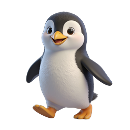 Cute Penguin Icon for Kids and Winter Themes