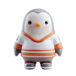 Cute 3D Penguin Mascot Character Icon