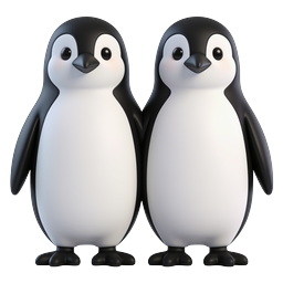 Niedliche 3D-Cartoon-Pinguin-Paar Illustration
