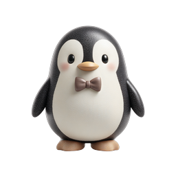 Cute Penguin Toy Icon - Adorable 3D Rendered Character