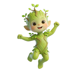 Cute Plant Sprite Nature Character 3D Icon