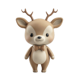 ไอคอนตัวละครกวางตุ๊กตาน่ารัก - เรนเดอร์ 3D