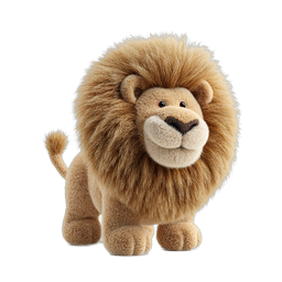 Cute Plush Lion Toy Icon - Realistic Stuffed Animal
