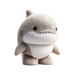 Cute Plush Shark Character - Adorable 3D Rendered Toy