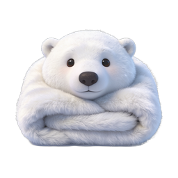 Adorable Cute Polar Bear 3D Icon - Wildlife Character