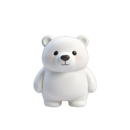 Icono 3D de oso polar tierno | adorable animal ártico
