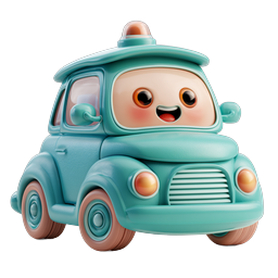 Милый 3D-иконка полицейской машины в стиле пластилина | Мультяшный автомобиль