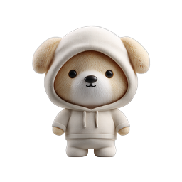 Cute Puppy in Hoodie 3D Character Icon