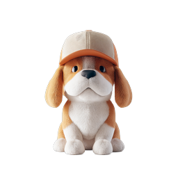 Cute 3D Puppy with Baseball Cap Icon | Adorable Dog Character
