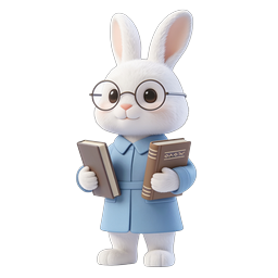 Cute Rabbit Icon for Education and Learning Themes