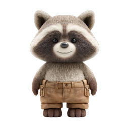 Cute 3D Raccoon Character Icon - Adorable Wildlife Mascot