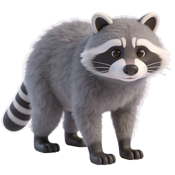 Cute 3D Raccoon Icon - Adorable Cartoon Wildlife Character