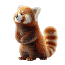 Cute Red Panda Wildlife Icon - Realistic 3D Render