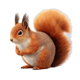 Cute Red Squirrel Icon - Realistic Wildlife Illustration