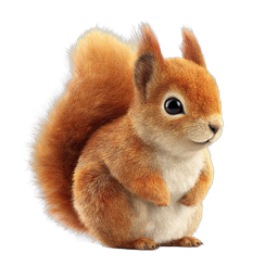 Cute Red Squirrel Illustration - Realistic Wildlife Icon