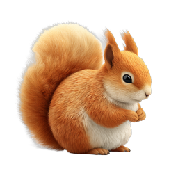 Cute Red Squirrel Realistic 3D Wildlife Icon