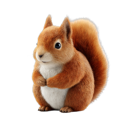 Cute Red Squirrel Icon - Realistic Wildlife Illustration