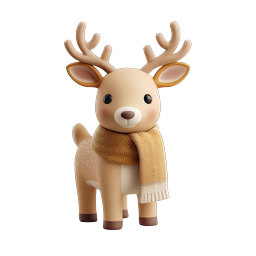 Biểu tượng tuần lộc dễ thương - Động vật mùa đông phong cách đất sét Kawaii