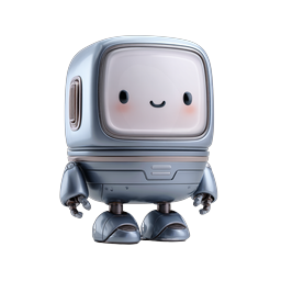 Cute Retro TV Robot Character Icon - Friendly AI Mascot