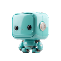 Cute 3D Robot Character Icon - Turquoise AI Mascot