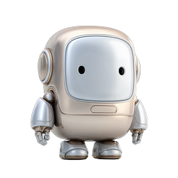 Cute 3D Robot Character Icon - Friendly AI Mascot Design