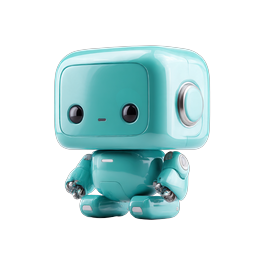 Cute 3D Robot Character Icon - Friendly AI Mascot