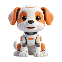 Cute Robot Dog 3D Icon - Friendly AI Pet Character