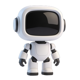 Cute 3D Robot Icon - AI Assistant Character