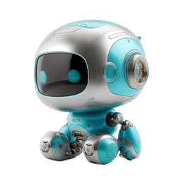 Cute Futuristic Robot Icon - AI Character Design