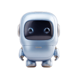 Cute Blue Robot Mascot 3D Icon - AI & Tech Character