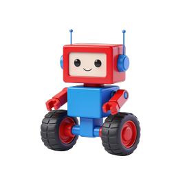 Иконка милой игрушки-робота — 3D-персонаж