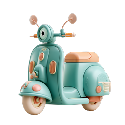 Ícone de scooter fofo e vibrante para necessidades de transporte urbano