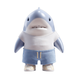 Cute 3D Shark Character in Casual Clothes | Icon