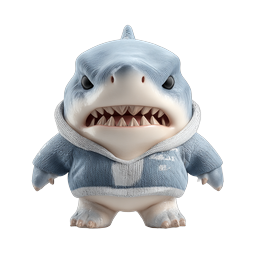 Cute Shark in Hoodie 3D Character Icon