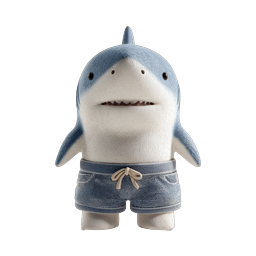 Cute Shark Plush Toy Character Icon | Knitted Sea Animal