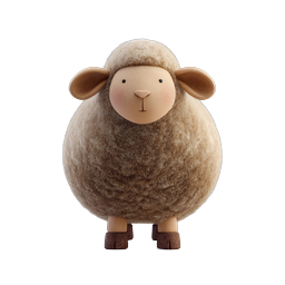 Cute 3D Sheep Character Icon - Adorable Farm Animal