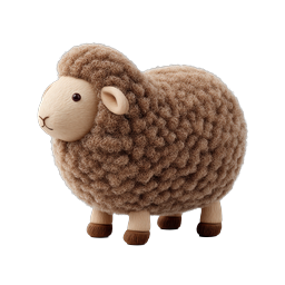 Cute Wool Sheep Figure Icon - 3D Clay Style