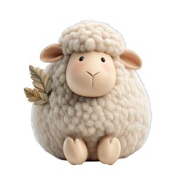 Süßes Knetschaf-Figurchen-Icon - Niedliches 3D-Lamm-Design