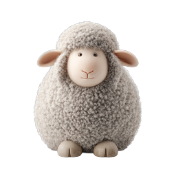 Cute Clay Sheep Icon – Adorable Farm Animal 3D Design