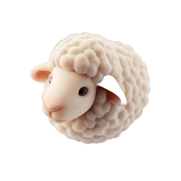 Cute 3D Sheep Icon - Adorable Lamb Character