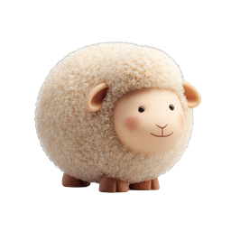 Cute 3D Sheep Icon - Adorable Lamb Character