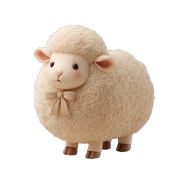 Cute Fluffy Sheep Lamb 3D Icon | Adorable Animal Design