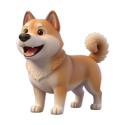Cute Shiba Inu Dog Icon - Adorable 3D Pet Character