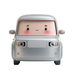 Ícone de Smart Car Kawaii fofo - Veículo 3D amigável