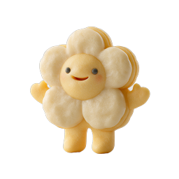 Cute Smiling Flower Character Icon - Kawaii 3D Design