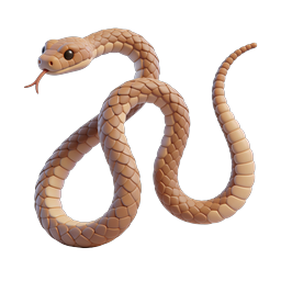 Cute 3D Snake Icon - Clay Style Reptile Design