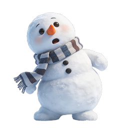 Süßes 3D-Schneemann-Charakter-Icon | Winterurlaubs-Design