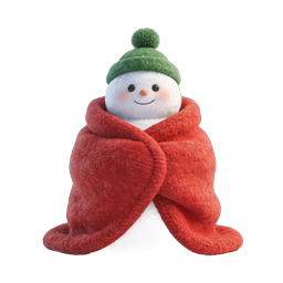 Cute Snowman with Green Hat and Red Scarf Icon